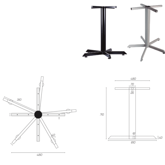 PEDESTAL PARA MESA 5 PATAS - Image 2
