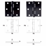 HYM BISAGRA DE LIBRO 3" X 3" NEGRO MATE - Image 2